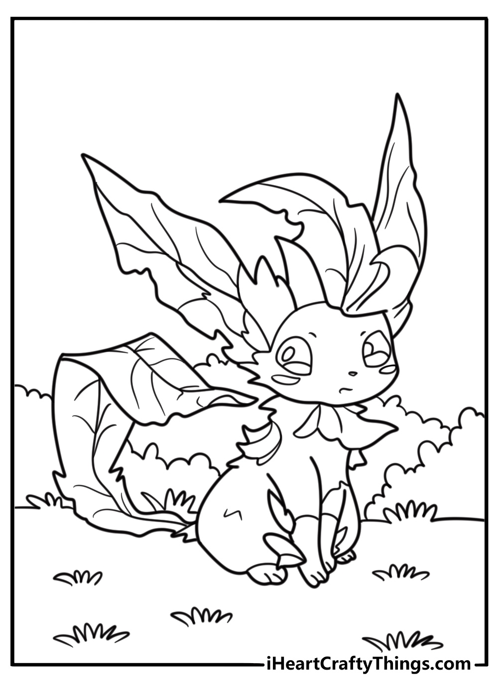Leafeon blending into the foliage with camouflage