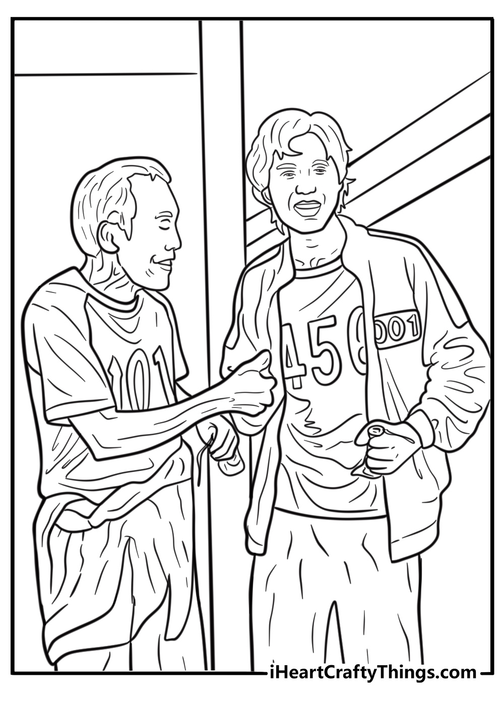 Marbles game with two players coloring page