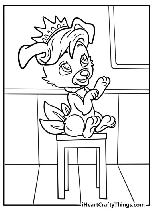 Matey the parrot sitting on a perch detailed coloring sheet