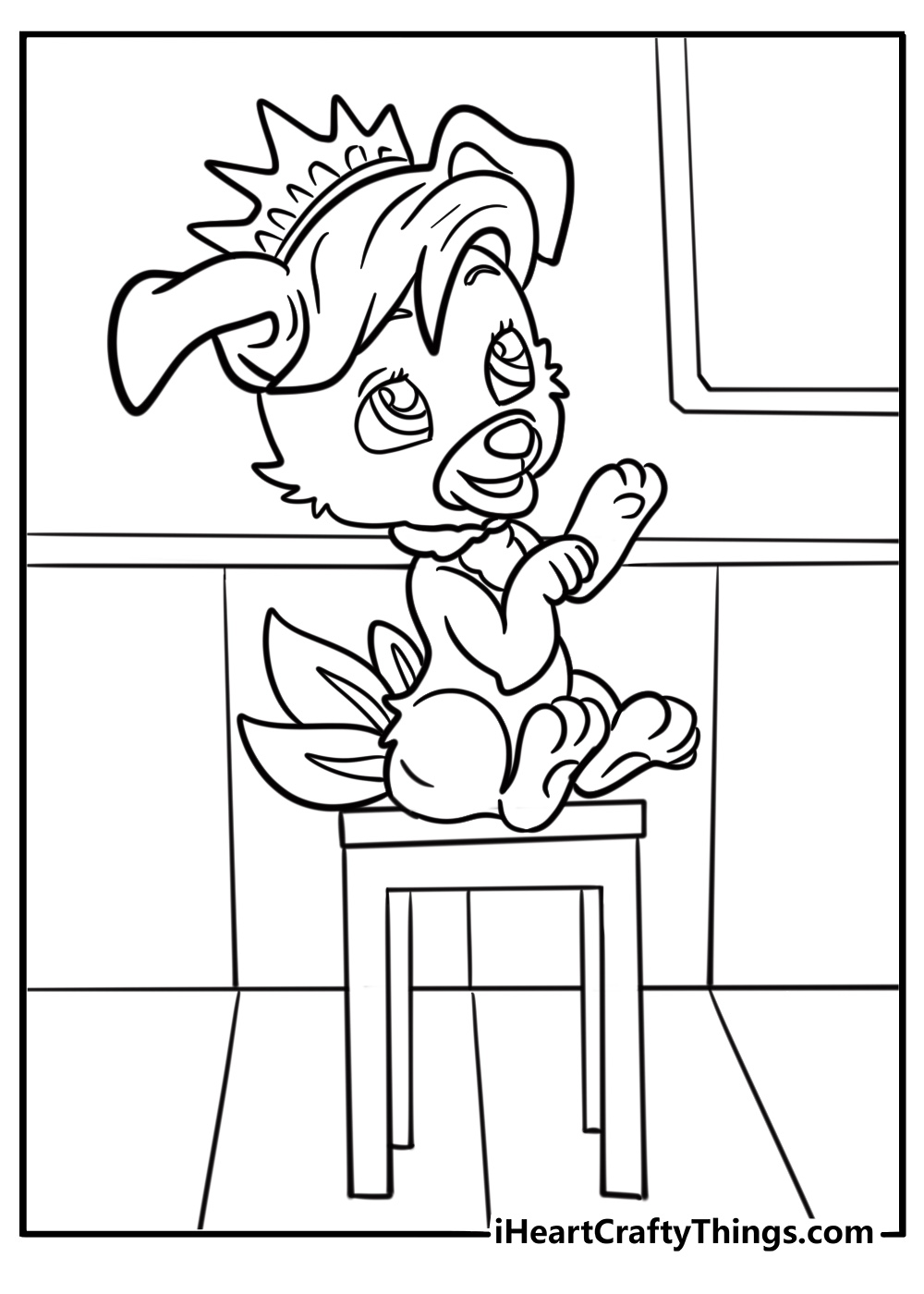 Matey the parrot sitting on a perch detailed coloring sheet