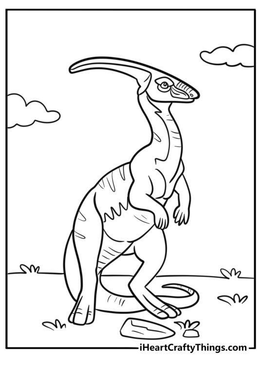 Parasaurolophuscoloring page for kids pdf