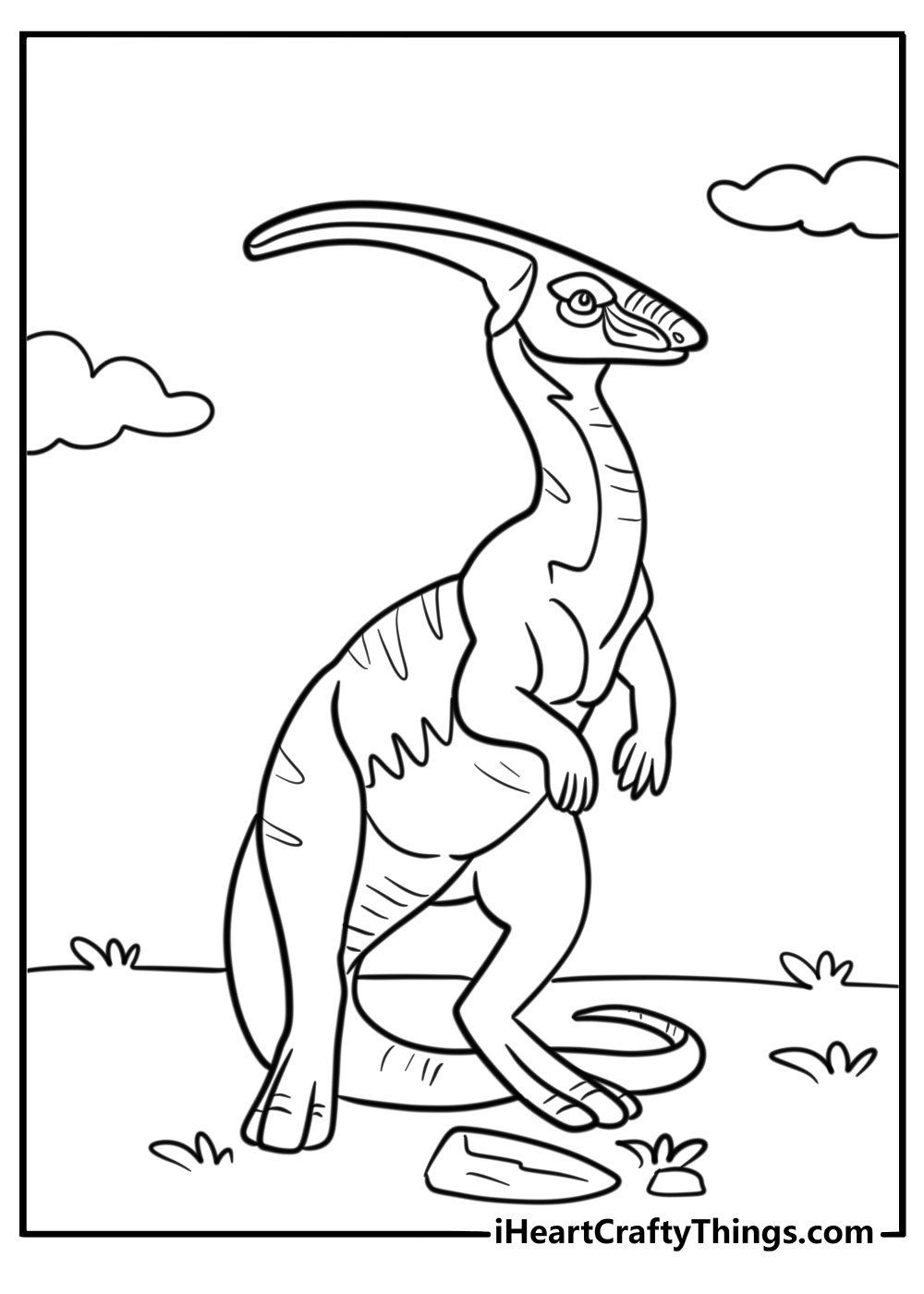Parasaurolophuscoloring page for kids pdf