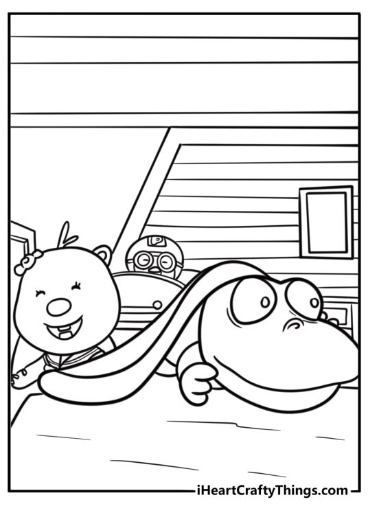 Petty playing hide and seek with friends coloring page