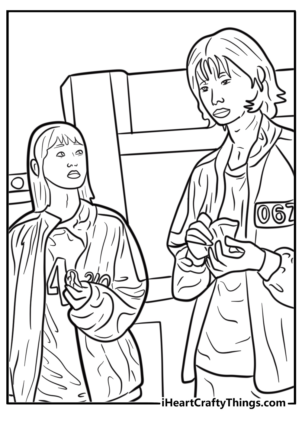 Player choosing marble game partner coloring page