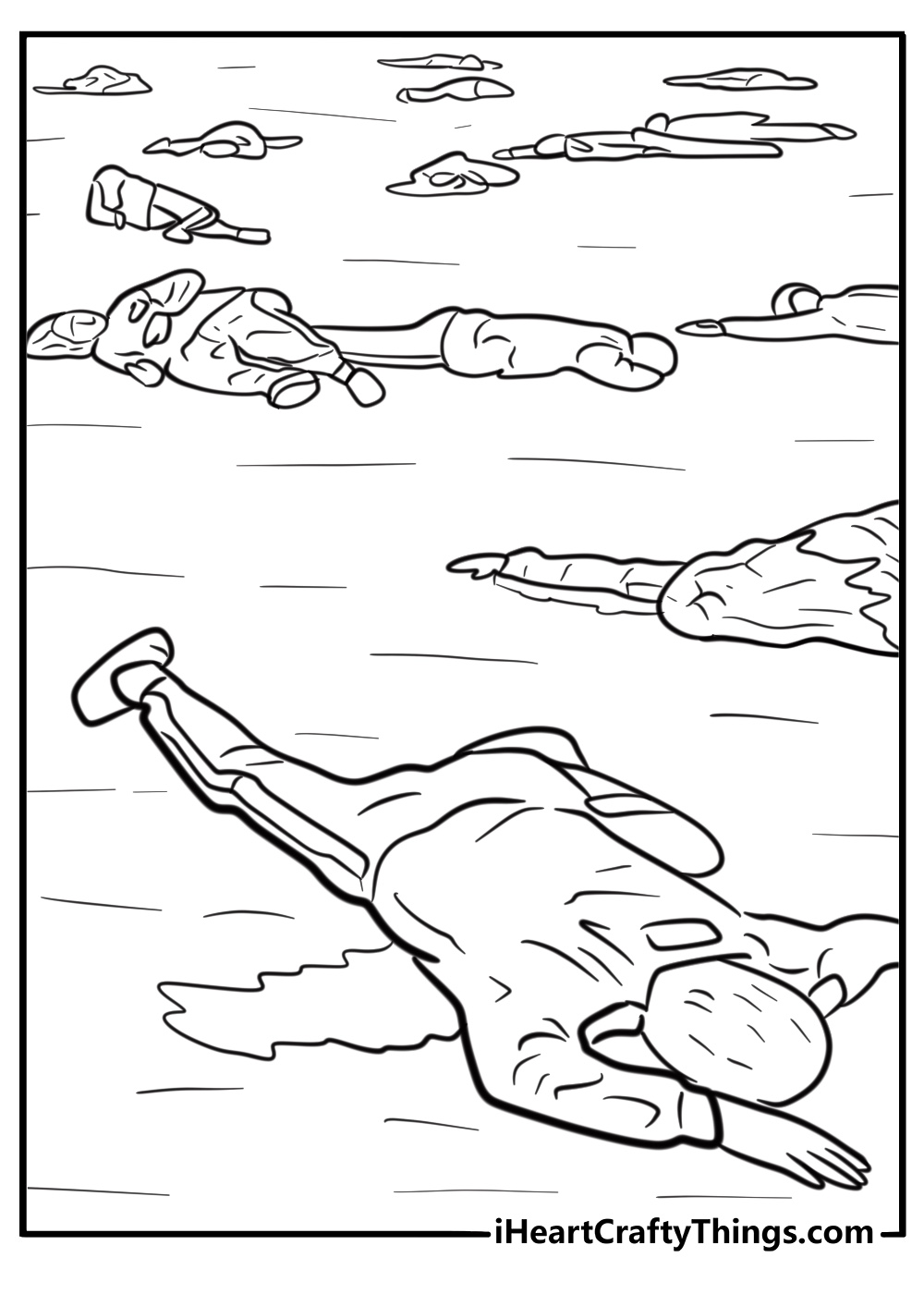 Player eliminated in Red Light Green Light coloring sheet