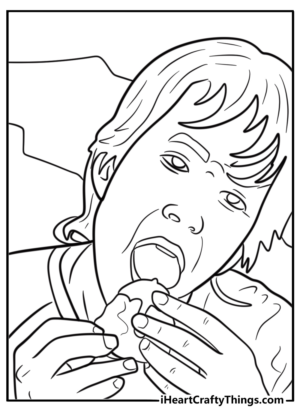 Player licking honeycomb candy free coloring page