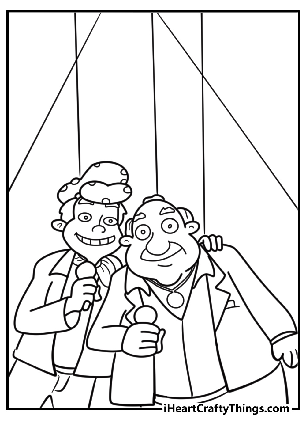 Principal Wartz speaking at a school assembly coloring page
