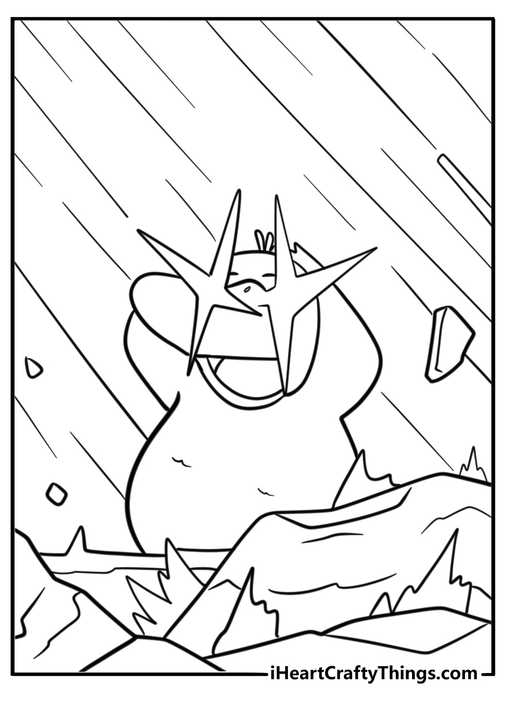 Psyduck showing psychic energy glow coloring page