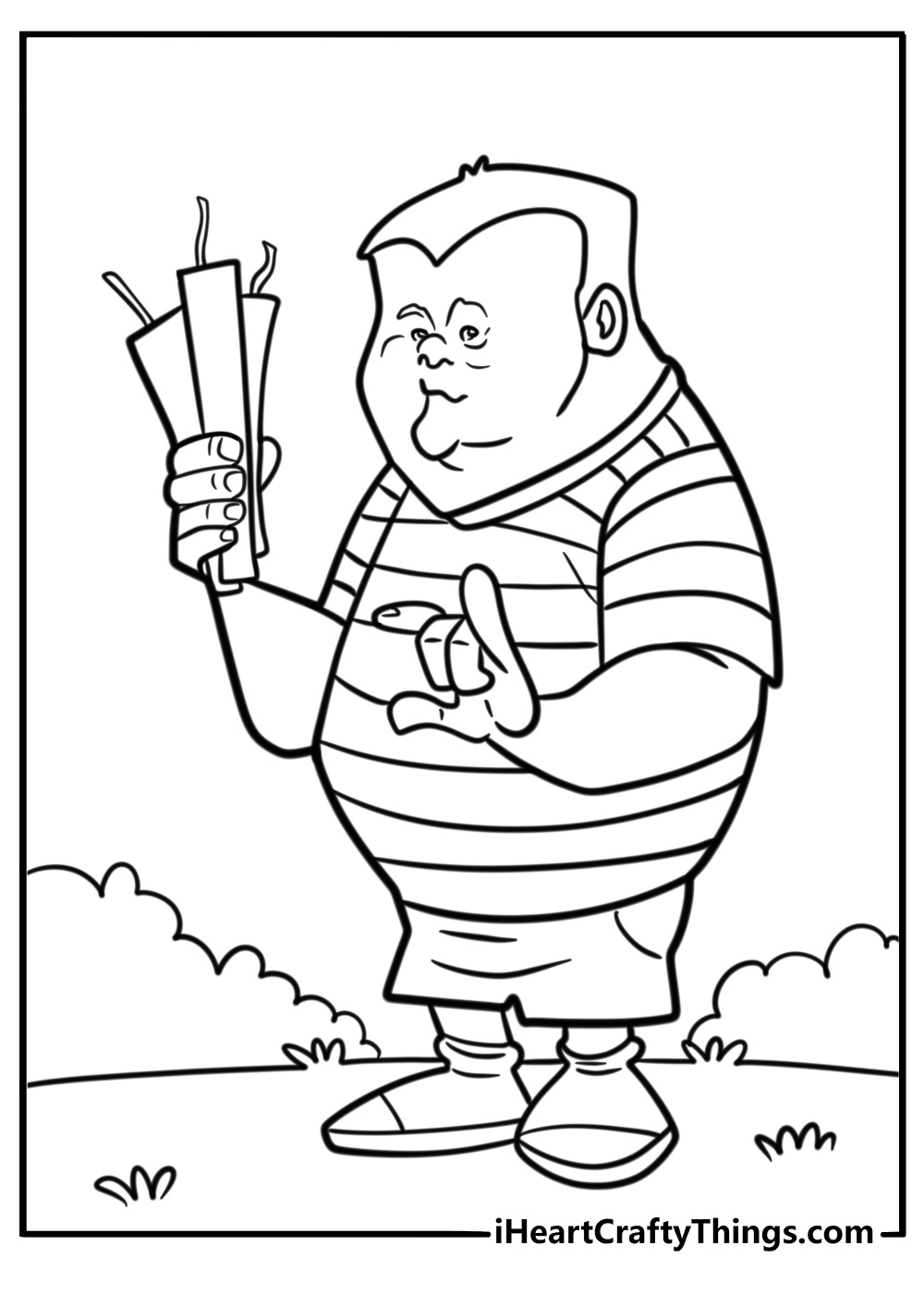 Pugsley building a homemade bomb coloring page