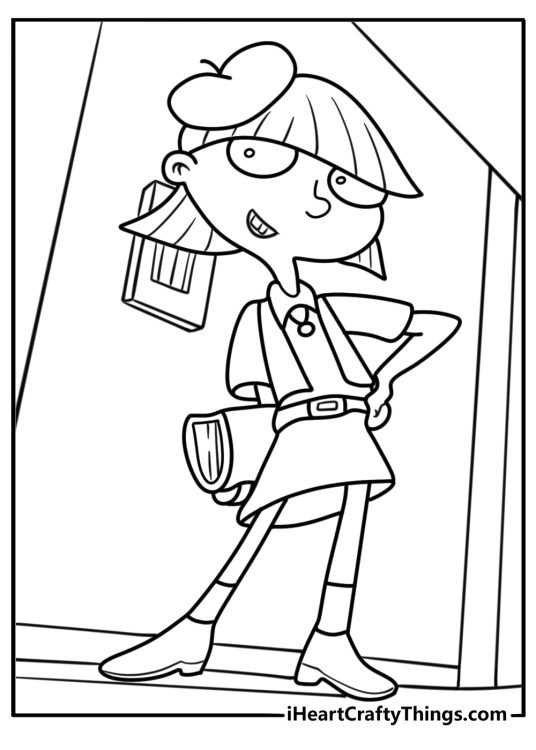 Rhonda showing off her fashionable outfit coloring page