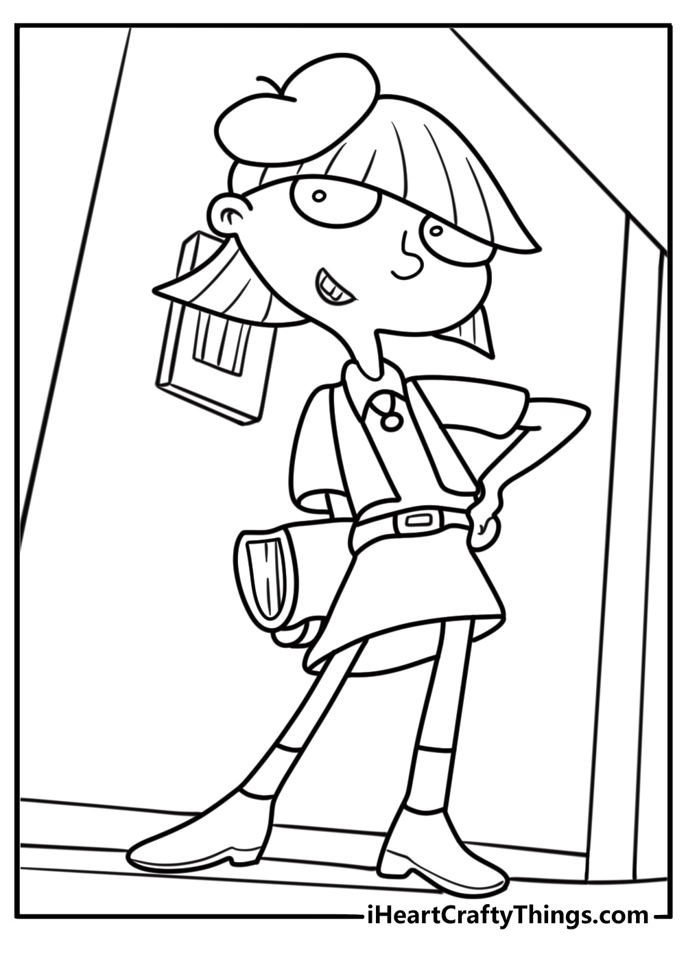 Rhonda showing off her fashionable outfit coloring page