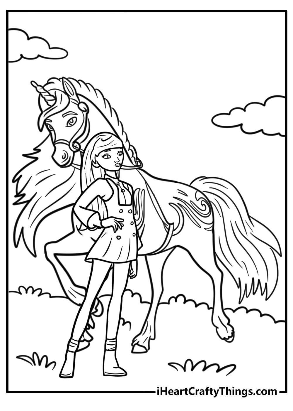 River sensing danger with his magical instincts detailed coloring sheet