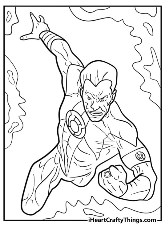 Sinestro with yellow power ring coloring page