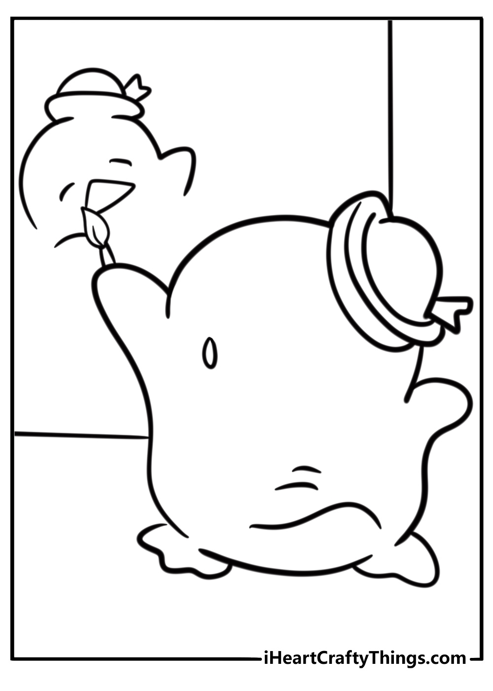 Tuxedo Sam painting on a small canvas at home coloring page