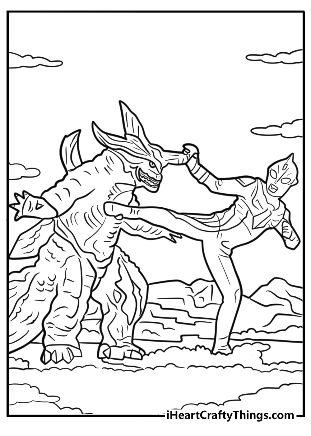Ultraman Ace using his vertical guillotine attack coloring page
