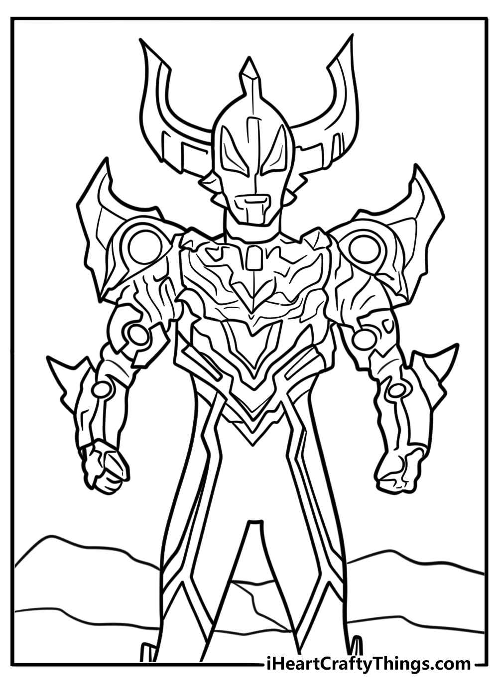 Ultraman Geed showing his fusion form coloring page