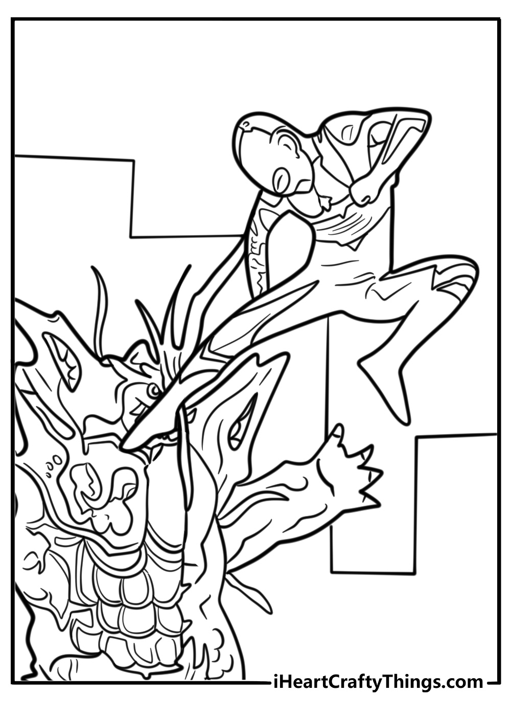 Ultraman kicking a monster in mid air coloring page