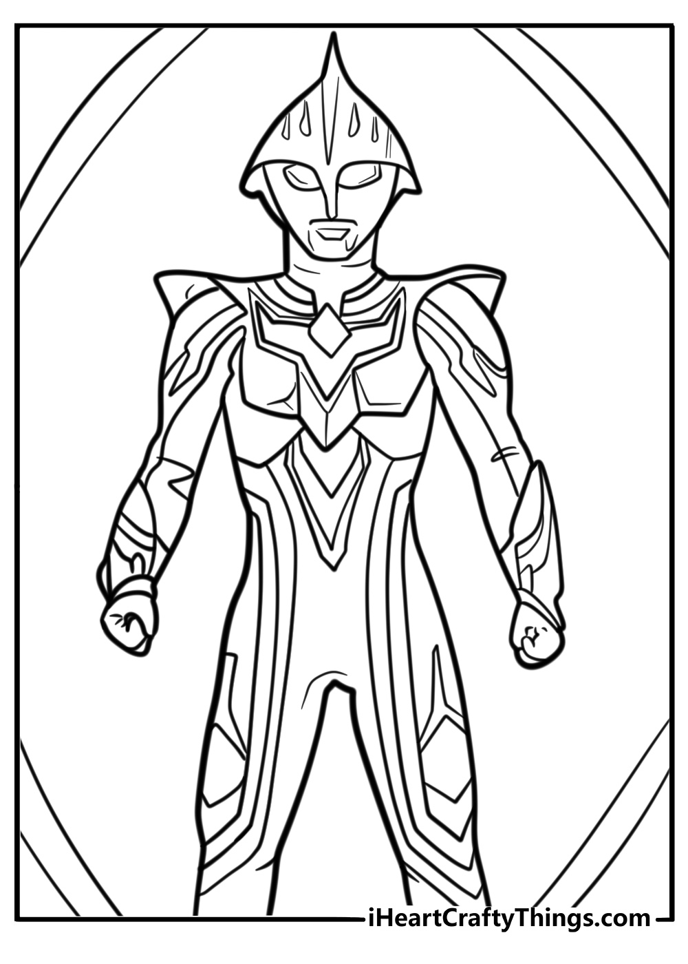 Ultraman Nexus with his unique chest pattern coloring page
