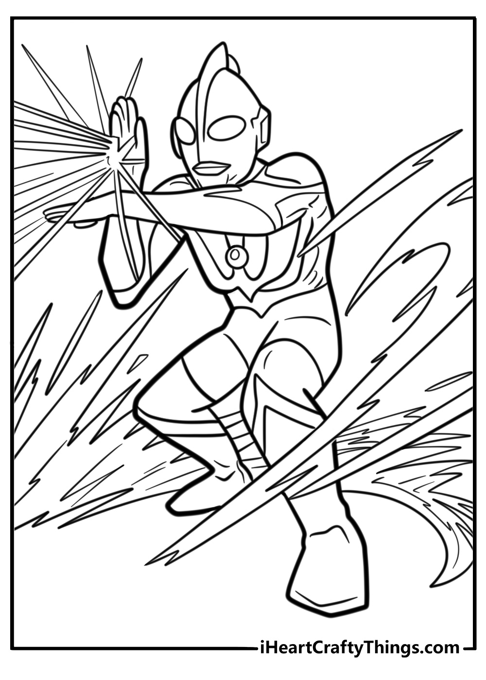 Ultraman Orb with energy swirling around him coloring page