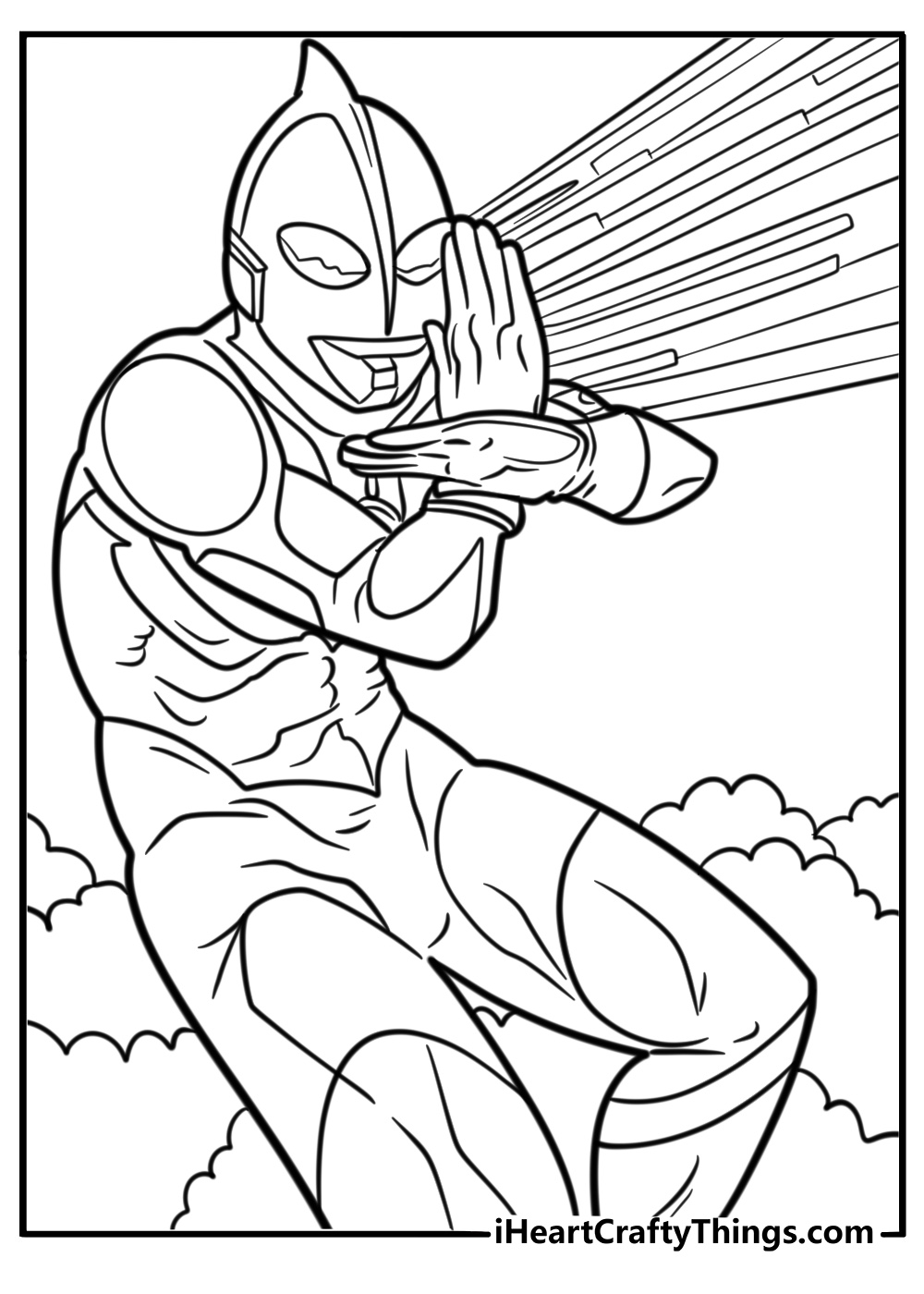Ultraman using the Specium Ray coloring page