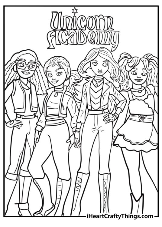 Unicorn Academy Coloring Pages