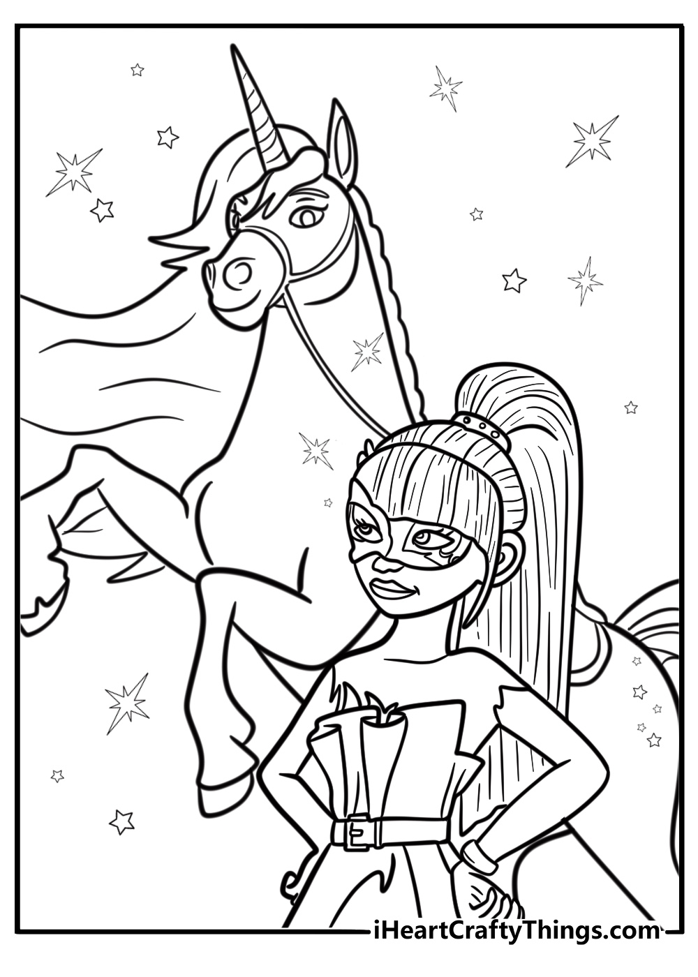 Valentina and Star showing friendship magic coloring page