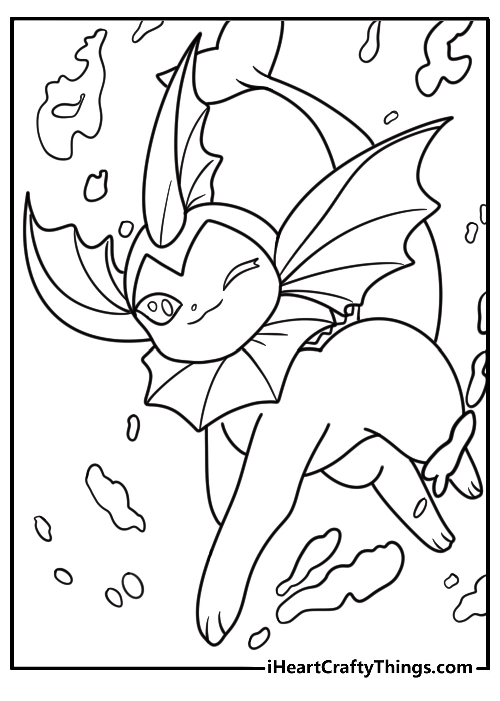 Vaporeon blending into water using camouflage