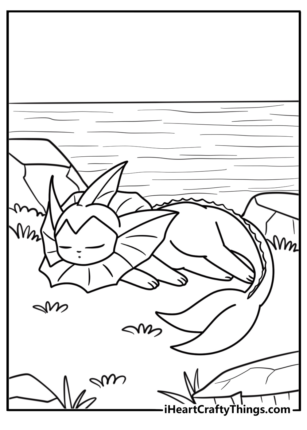 Vaporeon curled up resting