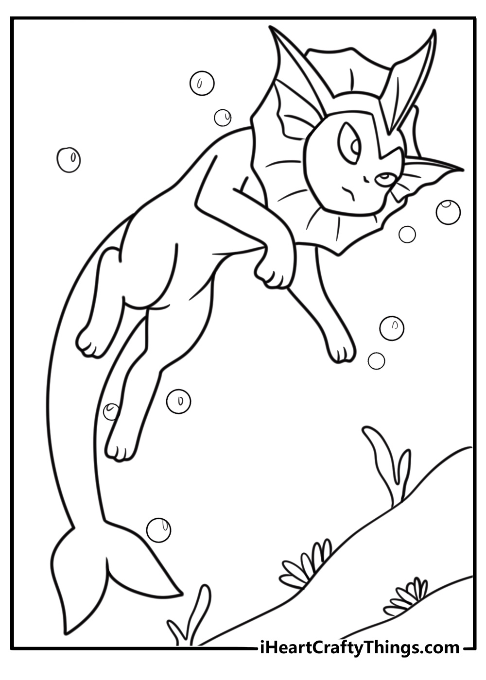 Vaporeon swimming underwater