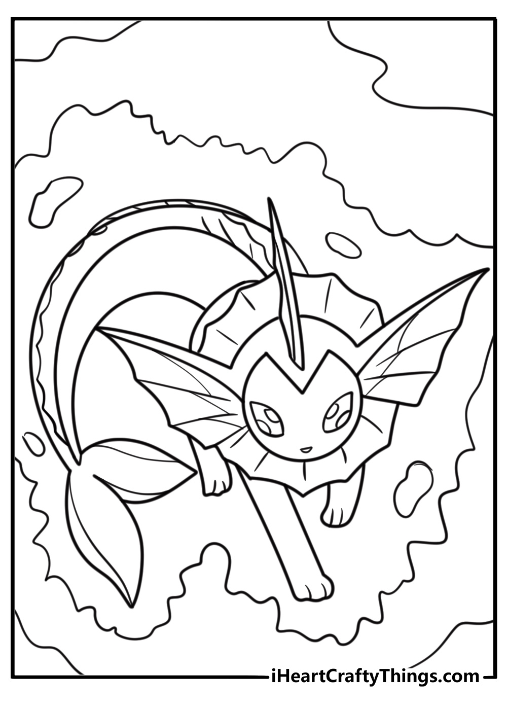 Vaporeon with a glowing blue aura