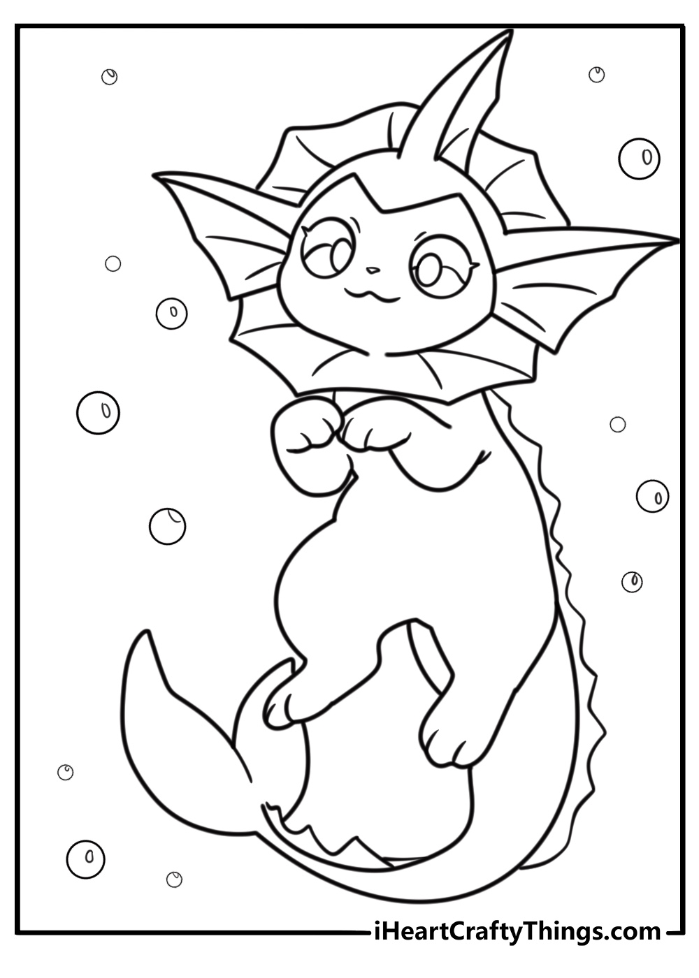 Vaporeon with bubbles around it