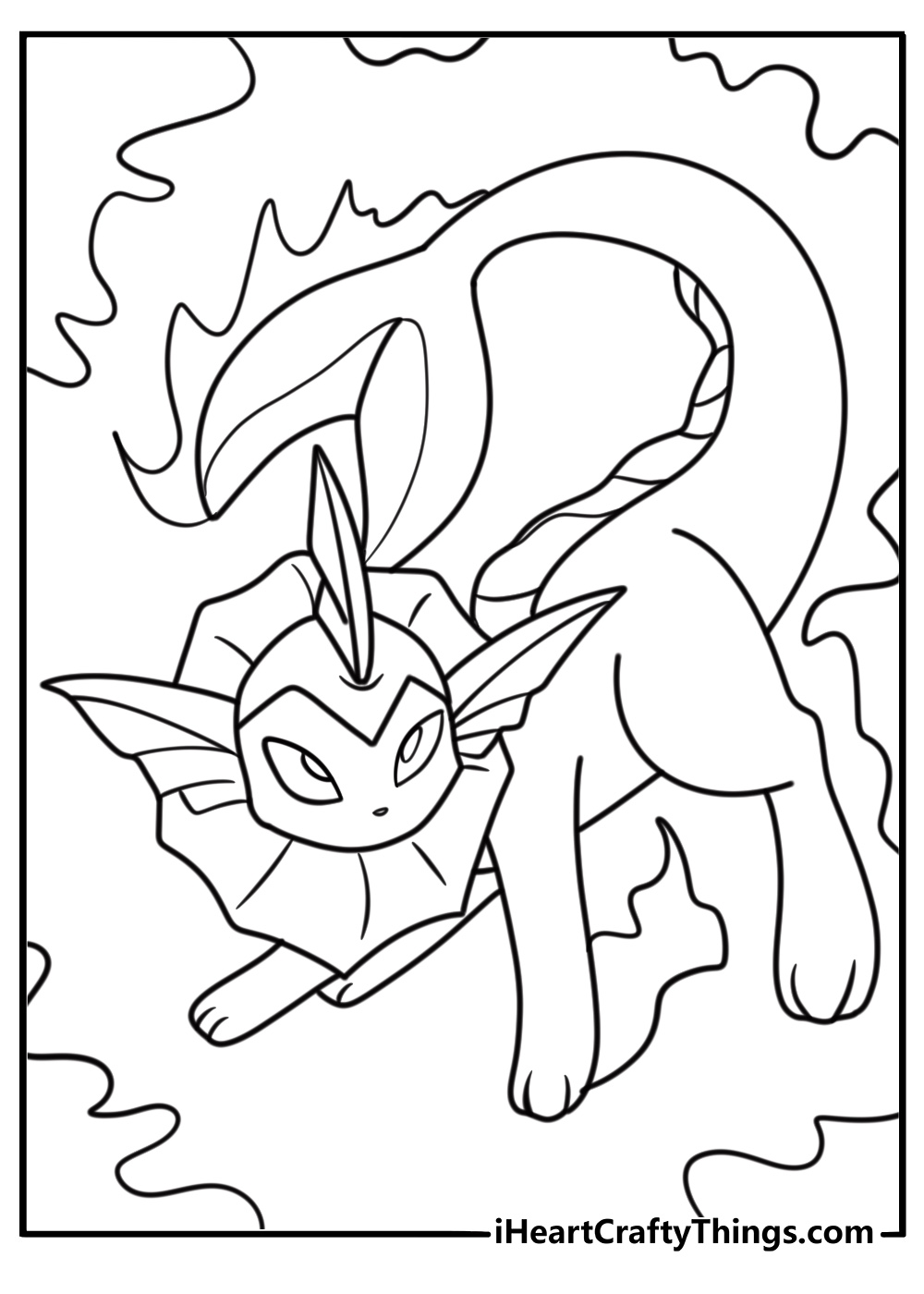 Vaporeon with mist rising from the ground
