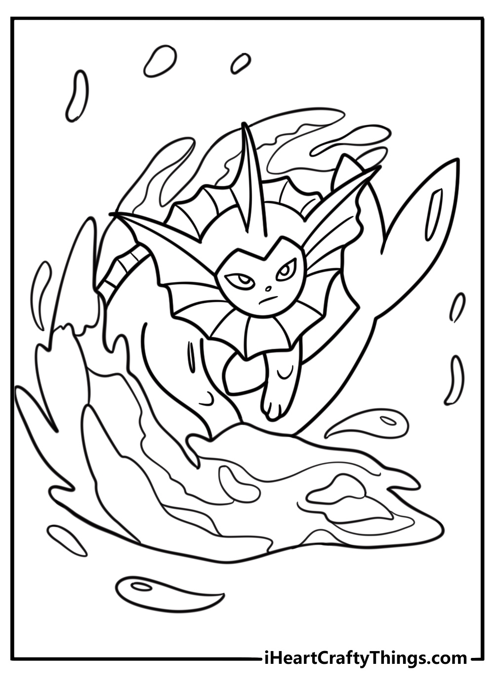 Vaporeon with splashing water background