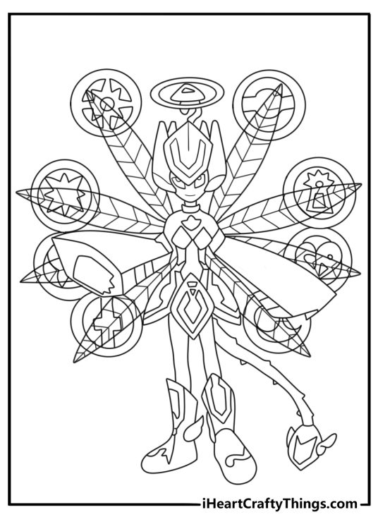 A detailed Digimon printable shows crests arranged in a circle