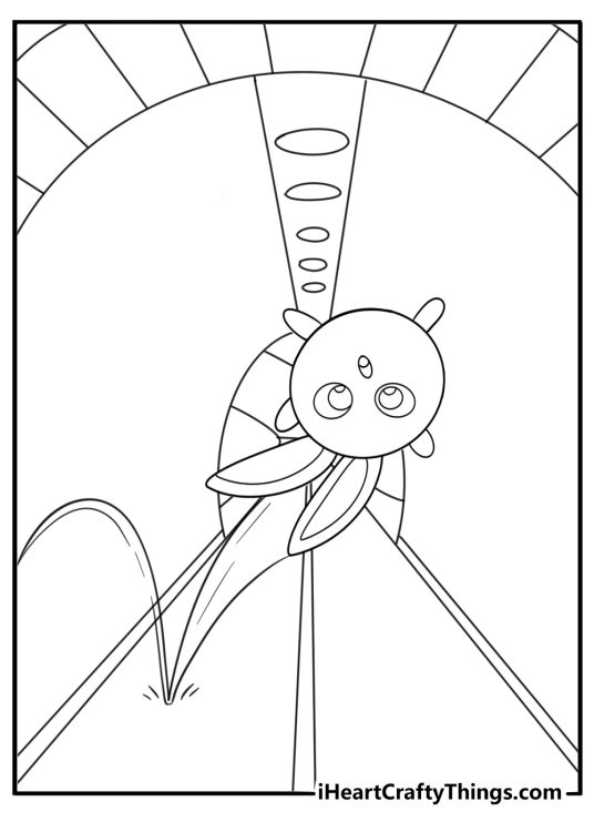 Hopper bouncing through a tunnel coloring sheet