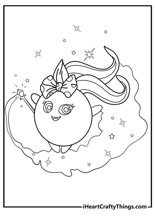 Iris making a glowing path coloring page