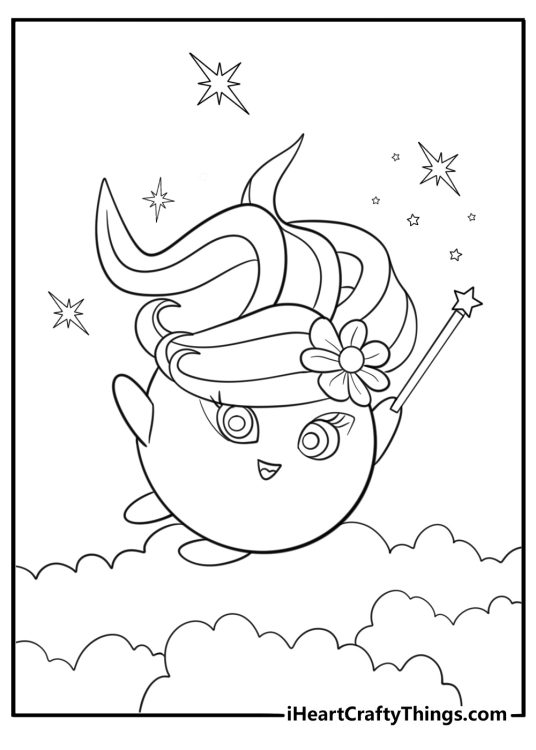 Shiny creating sparkles in the sky coloring page
