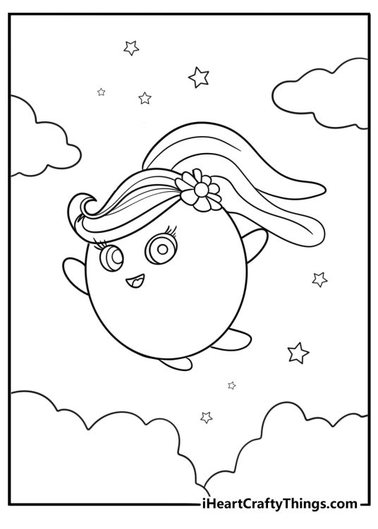 Shiny floating gently in the air coloring sheet
