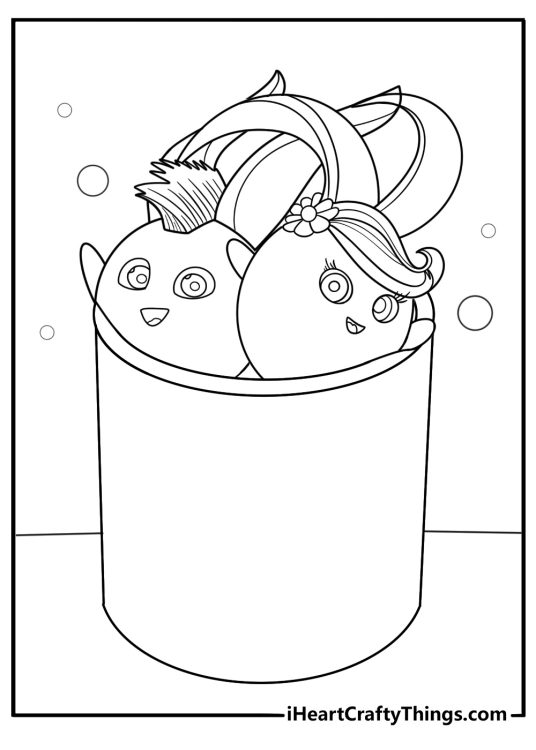 Sunny Bunnies hiding inside colorful tubes coloring page