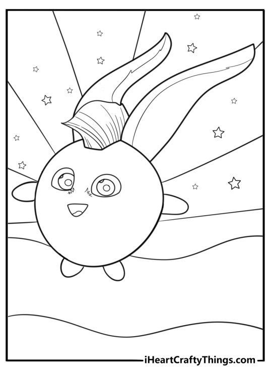 Turbo zooming across the screen coloring page
