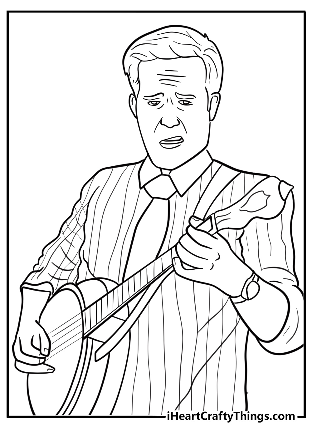 Andy Bernard playing banjo coloring page
