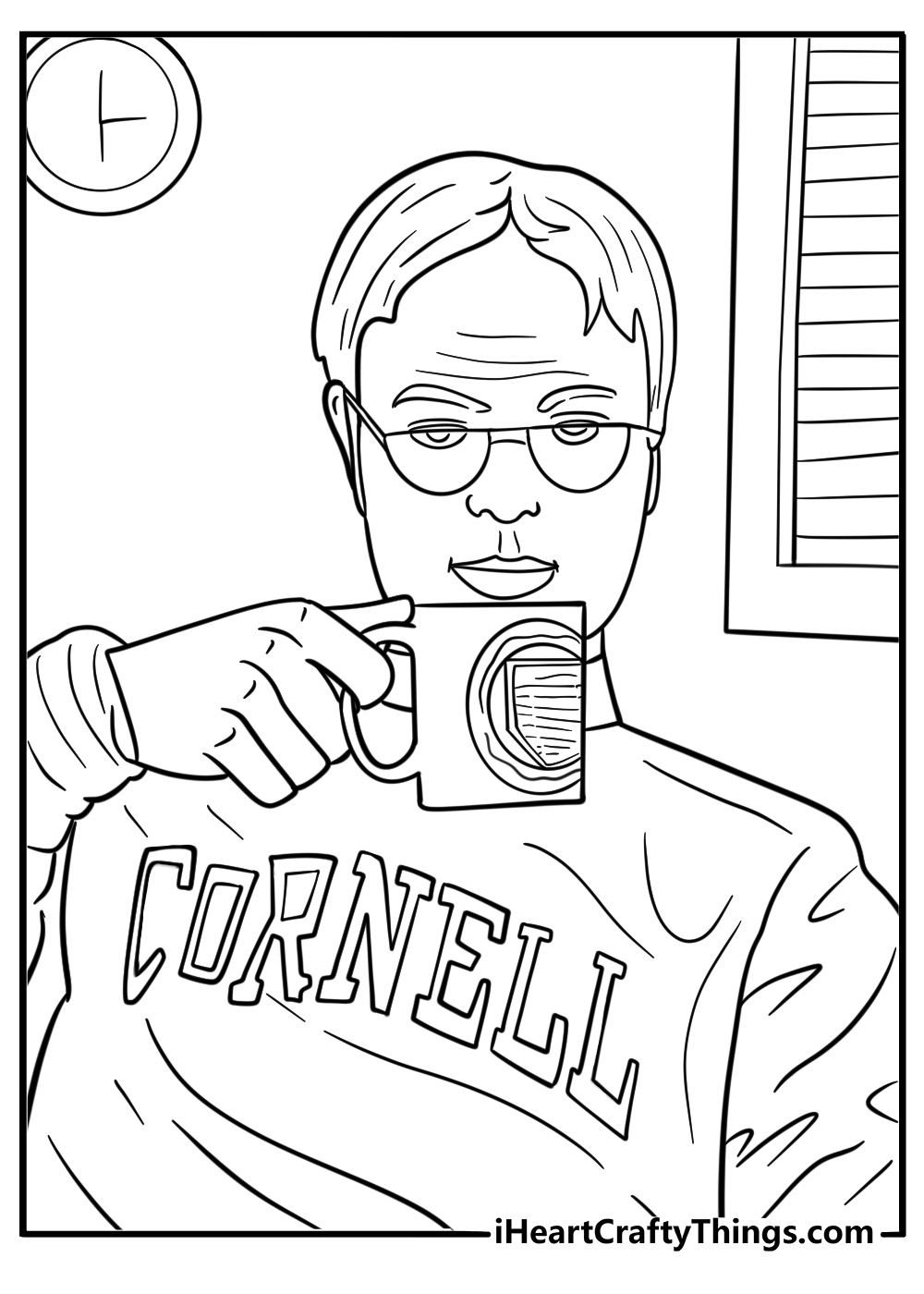 Andy with a Cornell sweater coloring page
