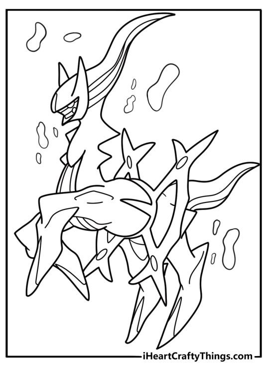Arceus changing into water type form coloring page