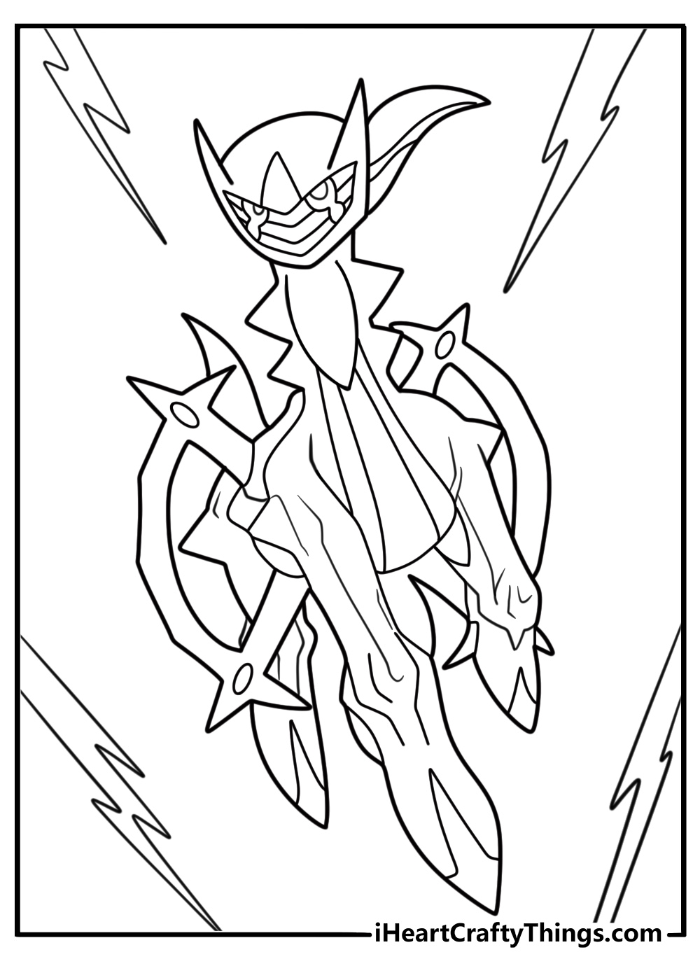 Arceus transforming into electric type form coloring sheet