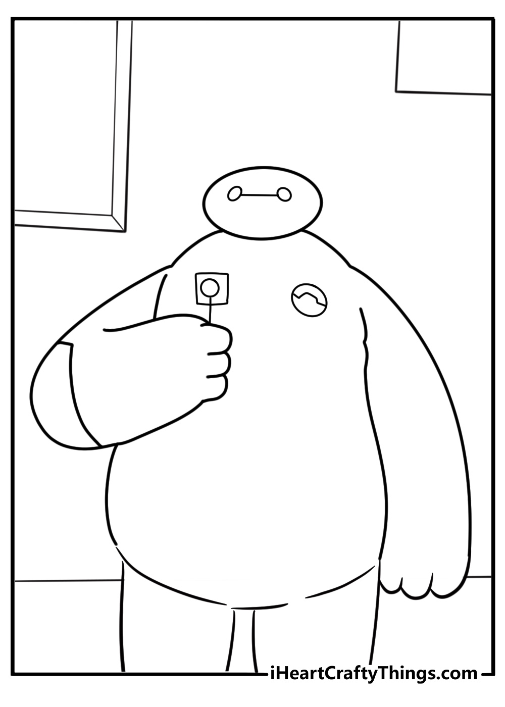 Baymax in healthcare mode coloring page