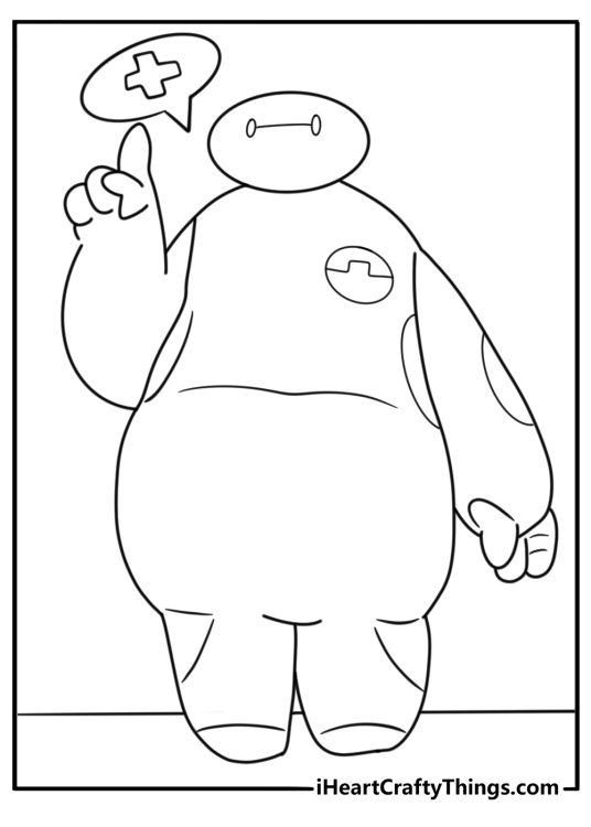 Baymax scanning for health conditions coloring page