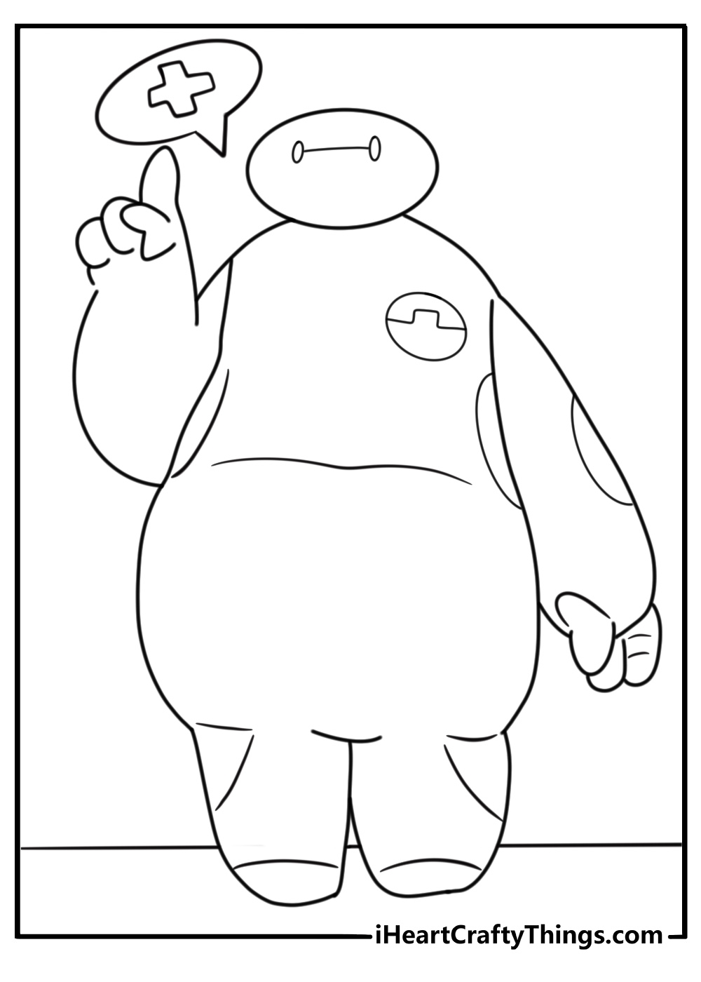 Baymax scanning for health conditions coloring page