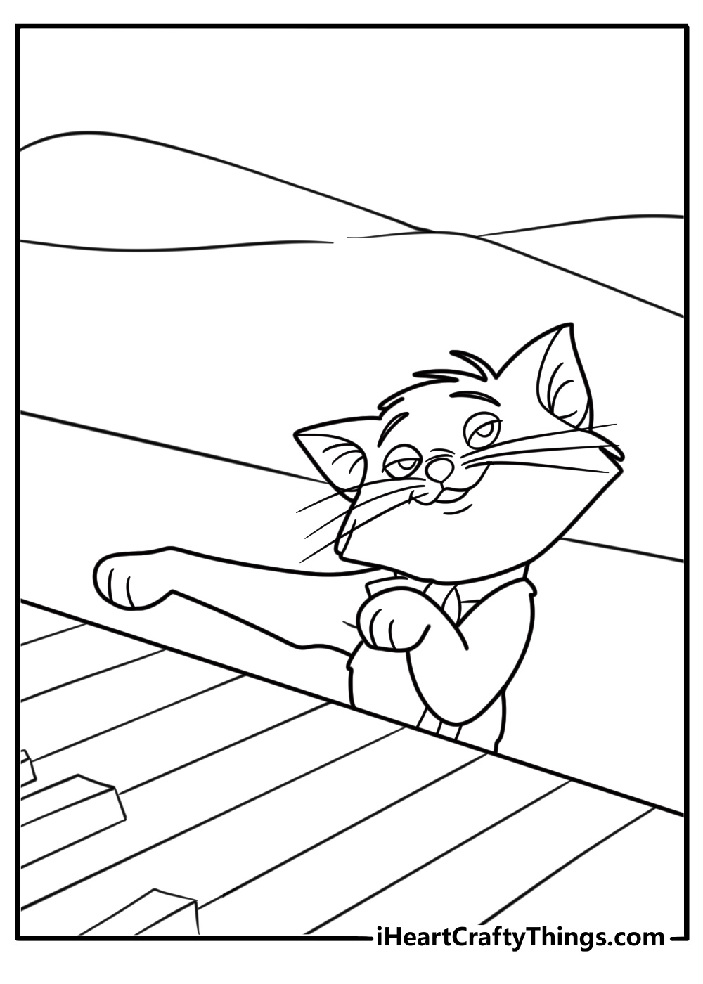 Berlioz playing the piano with concentration coloring page