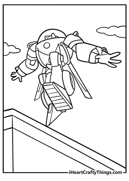 Blades scanning from above coloring sheet
