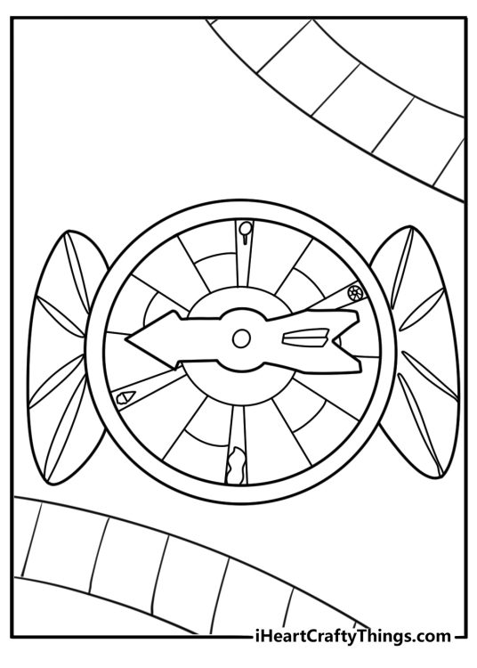 Candyland spinner pointing to a pink square coloring page